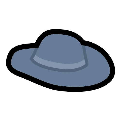 A desaturated blue sun hat